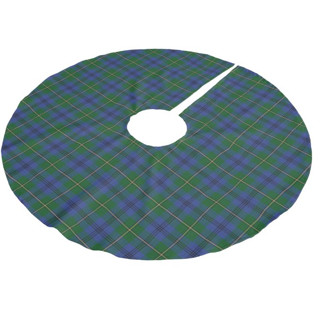 Scottish Clan Johnstone Johnston Tartan Brushed Polyester Tree Skirt (Angled)