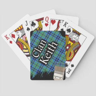 Scottish Clan Keith Tartan Paint Brush Playing Cards