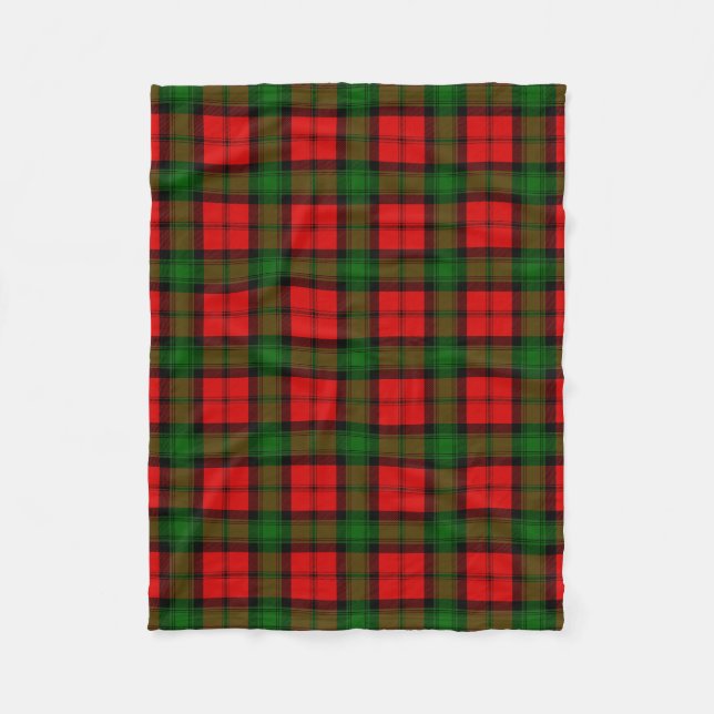 Scottish Clan Kerr Tartan Plaid Fleece Blanket (Front)
