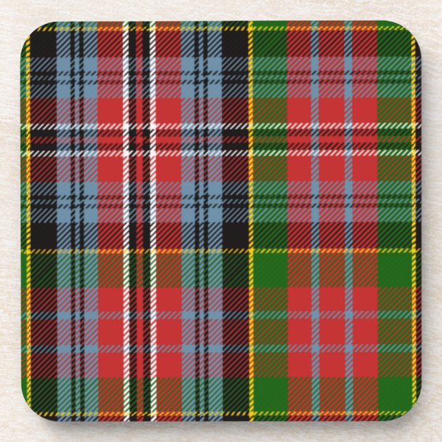 Scottish Clan Kidd Tartan Plaid Coaster (Front)