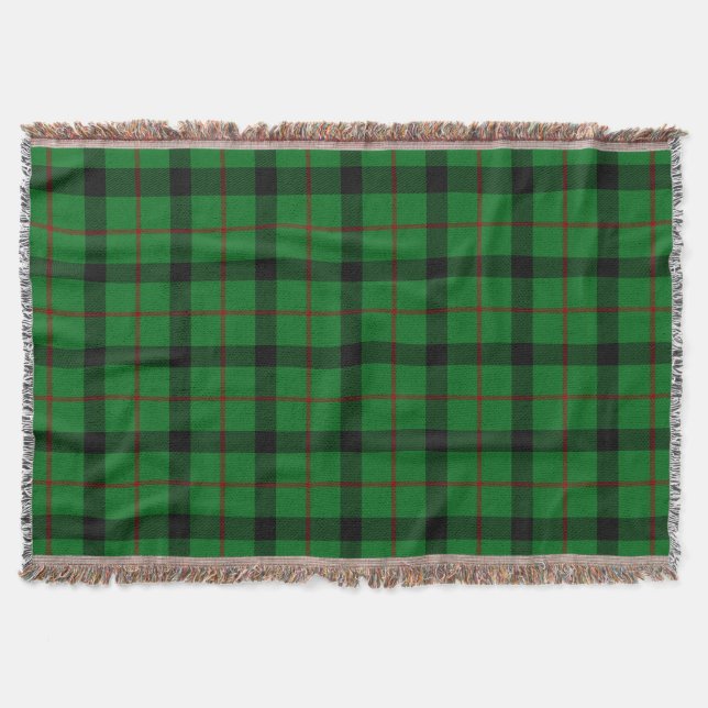 Scottish Clan Kincaid Tartan Plaid Throw Blanket (Front)