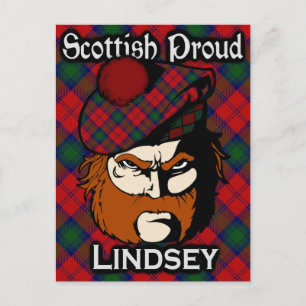 Scottish Clan Lindsey Lindsay Tartan Postcard
