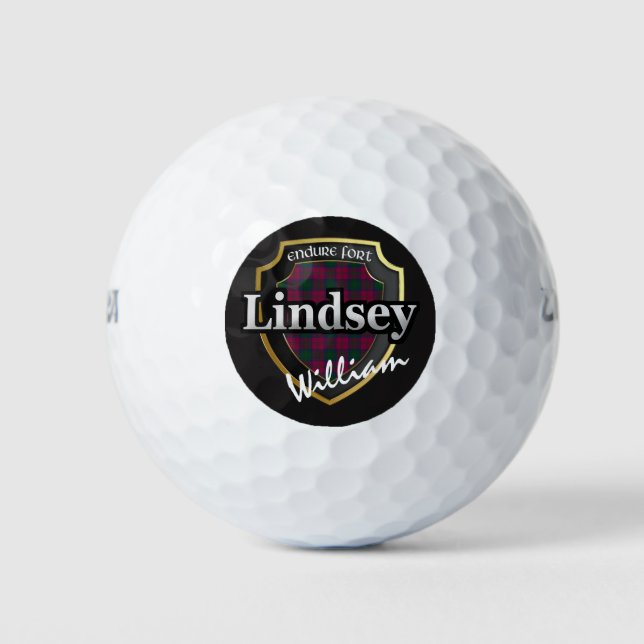 Scottish Clan Lindsey Personalise Your Name Golf Balls (Front)