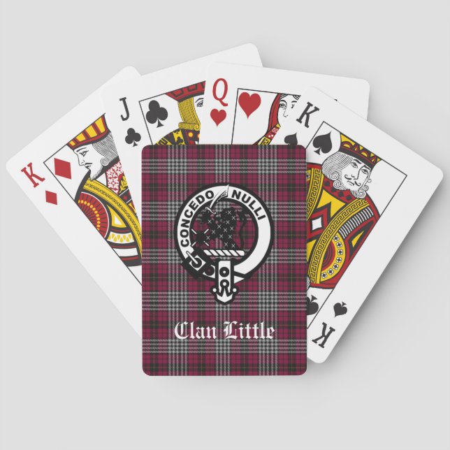 Scottish Clan Little Crest Badge and Tartan Custom Playing Cards (Back)