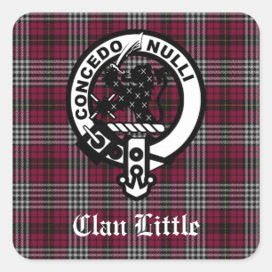 Scottish Clan Little Crest Badge and Tartan Custom Square Sticker
