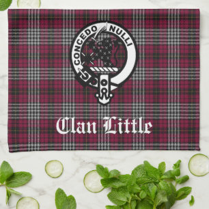 Scottish Clan Little Crest Badge and Tartan Custom Tea Towel