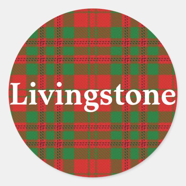 Scottish Clan Livingstone Tartan Plaid Classic Round Sticker (Front)
