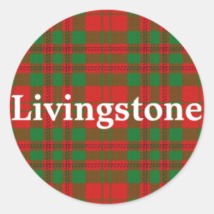 Scottish Clan Livingstone Tartan Plaid Classic Round Sticker