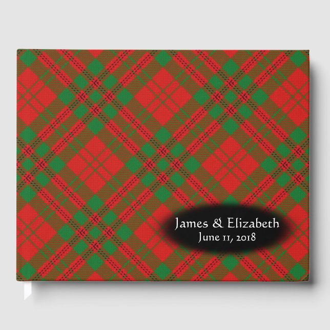Scottish Clan Livingstone Tartan Plaid Wedding Guest Book (Front)