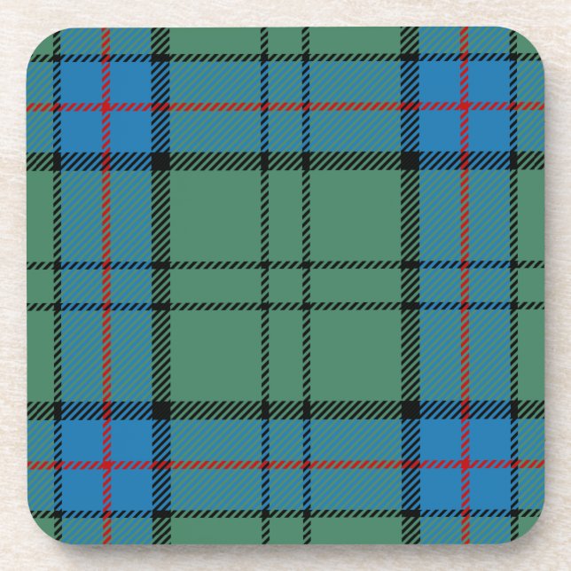 Scottish Clan Lockhart Tartan Plaid Coaster (Front)