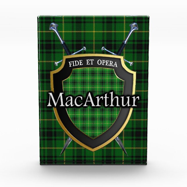 Scottish Clan MacArthur Tartan Photo Block (Front)