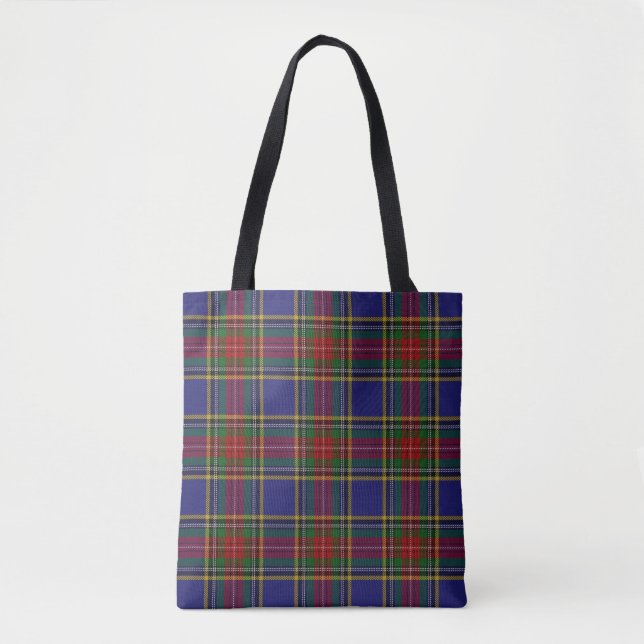 Scottish Clan MacBeth Tartan Plaid Tote Bag (Front)