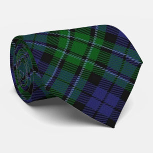 Scottish Clan MacCallum Letter M Monogram Tartan Tie