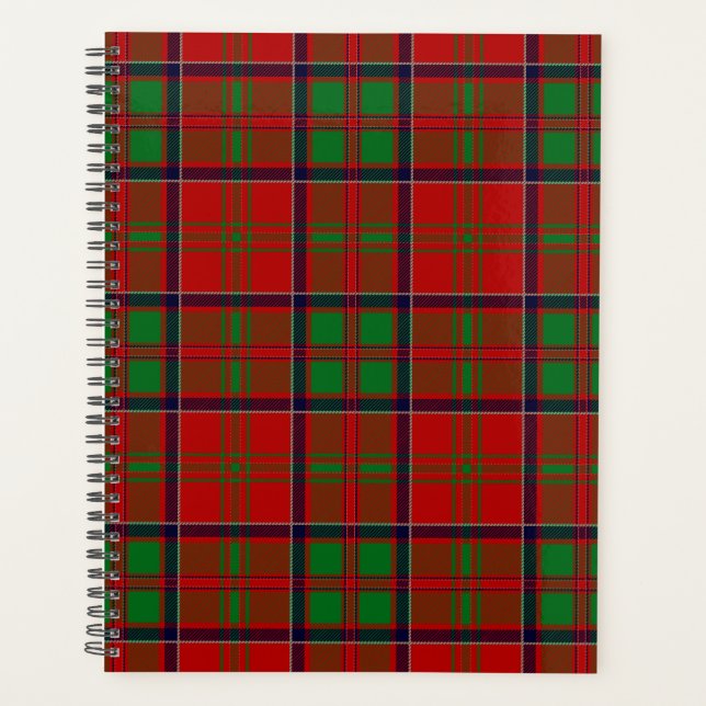 Scottish Clan MacDonald of Glencoe Tartan Plaid Planner (Front)