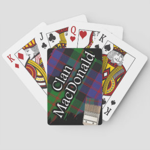 Scottish Clan MacDonald Tartan Paint Brush Playing Cards
