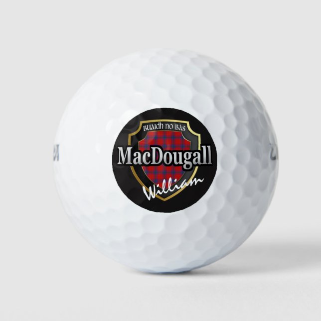 Scottish Clan MacDougall Personalise Your Name Golf Balls (Front)