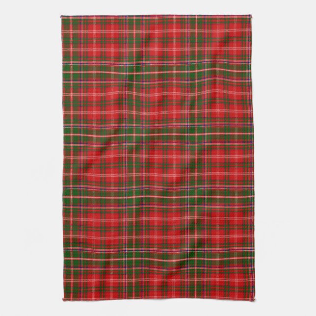 Scottish Clan MacDougall Tartan Plaid Tea Towel (Vertical)