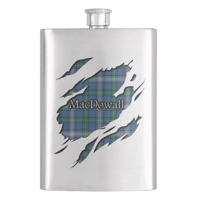 Scottish Clan MacDowall Tartan Hip Flask (Front)