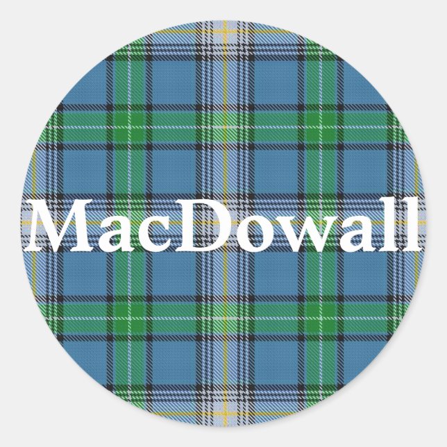 Scottish Clan MacDowall Tartan Plaid Classic Round Sticker (Front)