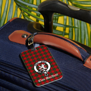 Scottish Clan MacDuff Tartan and Crest Badge Luggage Tag