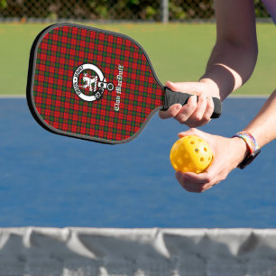 Scottish Clan MacDuff Tartan and Crest Badge Pickleball Paddle