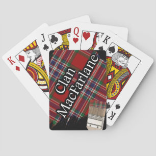 Scottish Clan MacFarlane Tartan Paint Brush Playing Cards