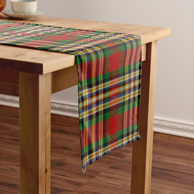 Scottish Clan MacGill Tartan Plaid Long Table Runner (In Situ)