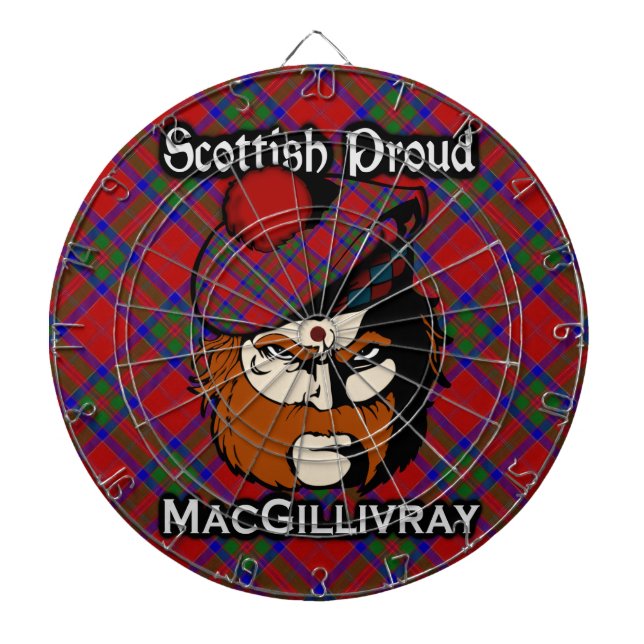 Scottish Clan MacGillivray Tartan Dartboard (Front)