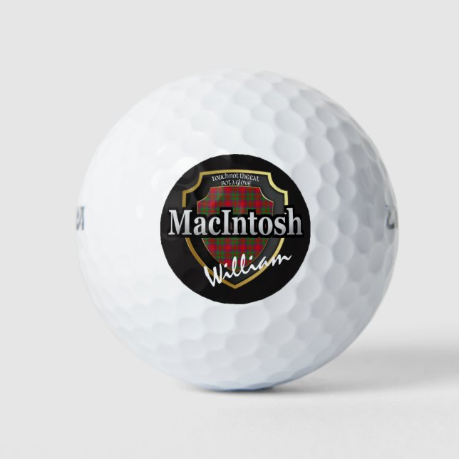 Scottish Clan MacIntosh Personalise Your Name Golf Balls (Front)