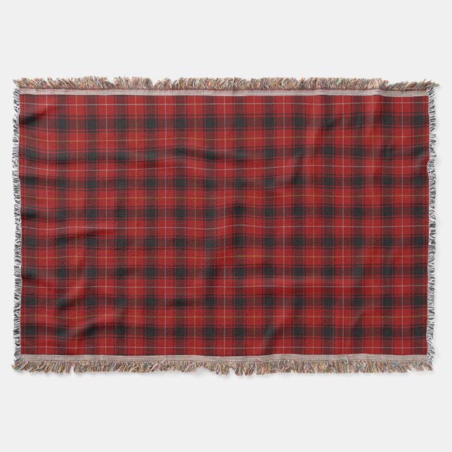 Scottish Clan MacIver MacIvor Tartan Throw Blanket (Front)