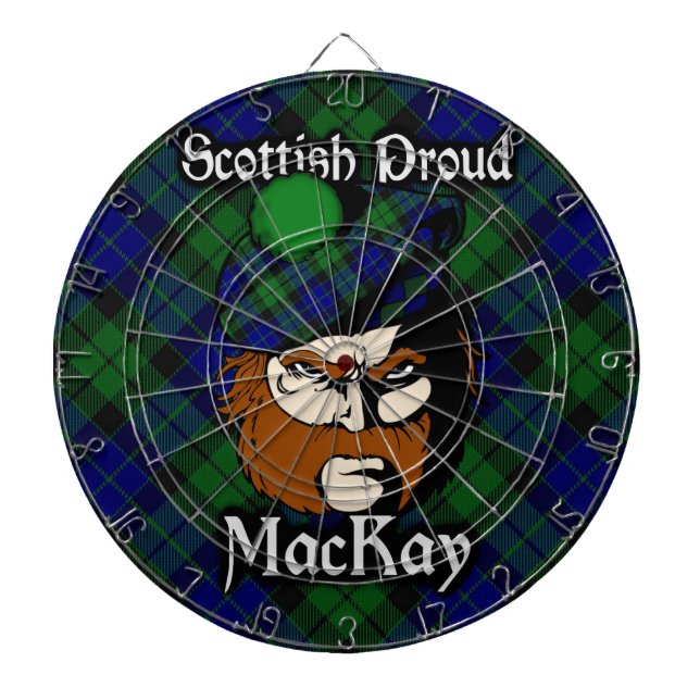 Scottish Clan MacKay Tartan Dartboard (Front)