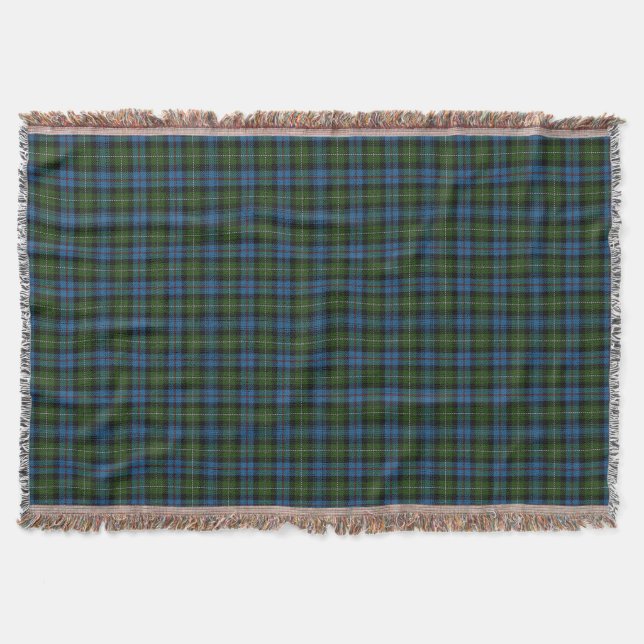 Scottish Clan MacKenzie Tartan Throw Blanket (Front)