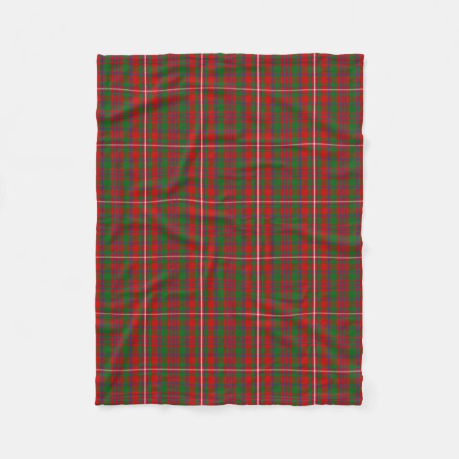 Scottish Clan MacKinnon Tartan Plaid Fleece Blanket (Front)