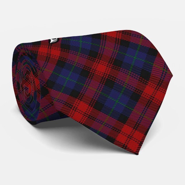 Scottish Clan MacLachlan M Monogram Tartan Tie (Rolled)