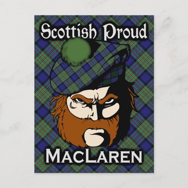 Scottish Clan MacLaren Tartan Postcard (Front)