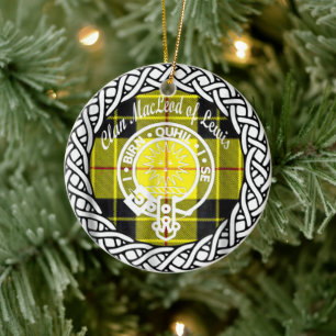 Scottish Clan MacLead Of Lewis Tartan and Crest Ceramic Tree Decoration