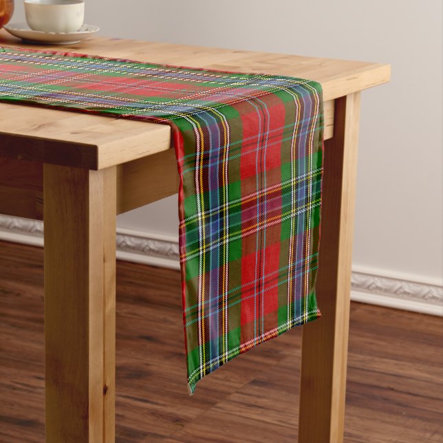 Scottish Clan MacLean of Duart Tartan Plaid Long Table Runner (In Situ)