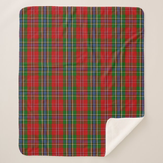 Scottish Clan MacLean of Duart Tartan Plaid Sherpa Blanket (Front)