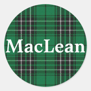 Scottish Clan MacLean Tartan Plaid Classic Round Sticker