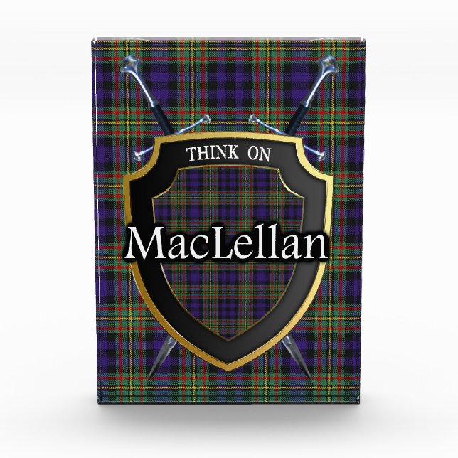Scottish Clan MacLellan Tartan Photo Block (Front)