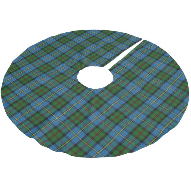 Scottish Clan MacLeod Blue Green Tartan Brushed Polyester Tree Skirt (Angled)