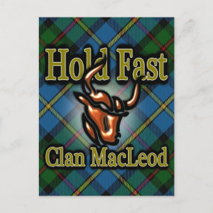 Scottish Clan MacLeod Hold Fast Tartan Postcard