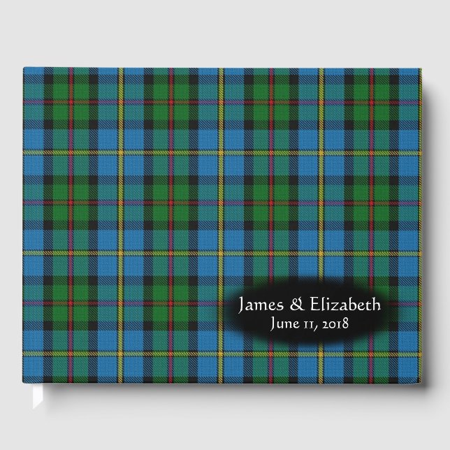 Scottish Clan MacLeod Tartan Plaid Wedding Guest Book (Front)