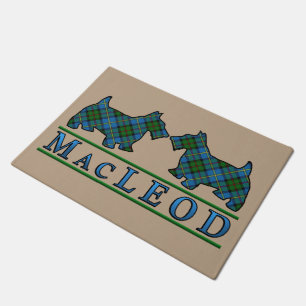 Scottish Clan MacLeod Tartan Scottie Dogs Doormat