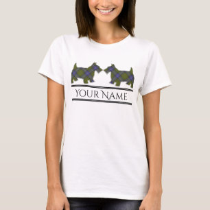 Scottish Clan MacMillan Hunting Tartan Scottie Dog T-Shirt