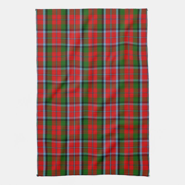 Scottish Clan MacNaughton Tartan Plaid Tea Towel (Vertical)