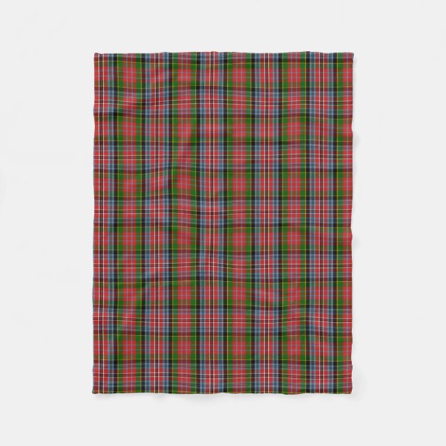 Scottish Clan MacPherson Tartan Plaid Fleece Blanket (Front)