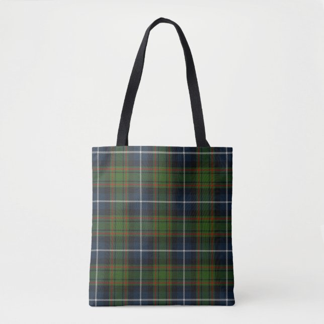 Scottish Clan MacRae Hunting Tartan Plaid Tote Bag (Front)