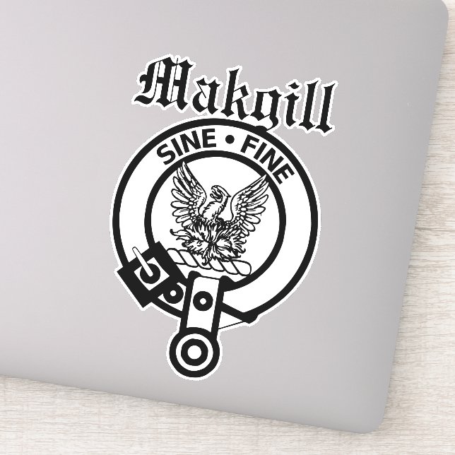 Scottish Clan Makgill Crest Badge Large Sticker (Detail)