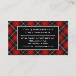 Scottish Clan Marjoribanks Tartan Plaid Business Card